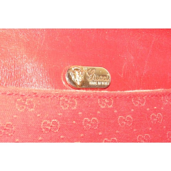 Vintage Gucci Red Micro Guccissima Print Canvas with Red Leather Crossbody - Picture 5 of 16